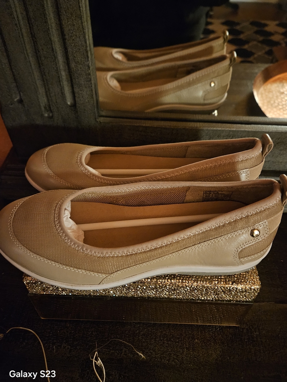 Revere Women's Tan Slip-On Comfort Flats with Cushioned Insole From Australia